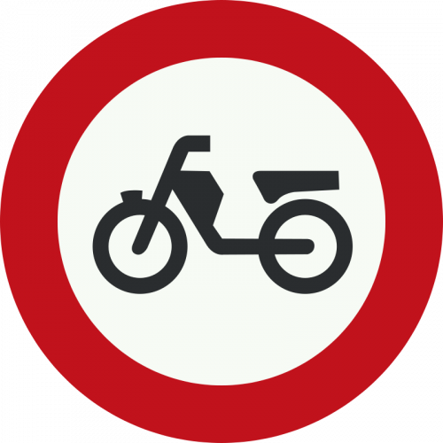 C13 Gesloten voor bromfietsen, snorfietsen en gehandicapten­voertuigen met in werking zijnde motor
