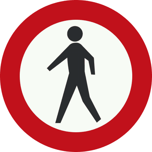 C16 Gesloten voor voetgangers