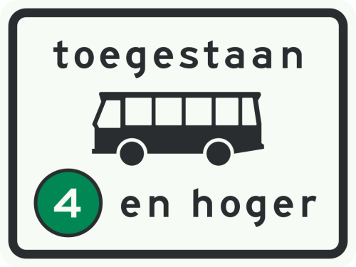 C22a6 Onderbord bij bord C22a milieuzone toegankelijk voor bussen emissieklasse 4 tot en met 6