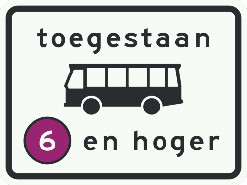 C22a7 Onderbord bij bord C22a milieuzone toegankelijk voor bussen emissieklasse 6