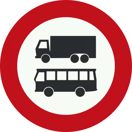 C7b Gesloten voor autobussen en vrachtautos