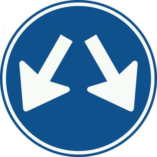 D3 Bord mag aan beide zijden worden voorbijgegaan