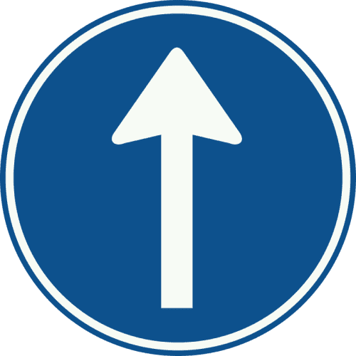 D4 Gebod tot het volgen van de rijrichting die op het bord is aangegeven