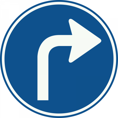 D5 Gebod tot het volgen van de rijrichting die op het bord is aangegeven